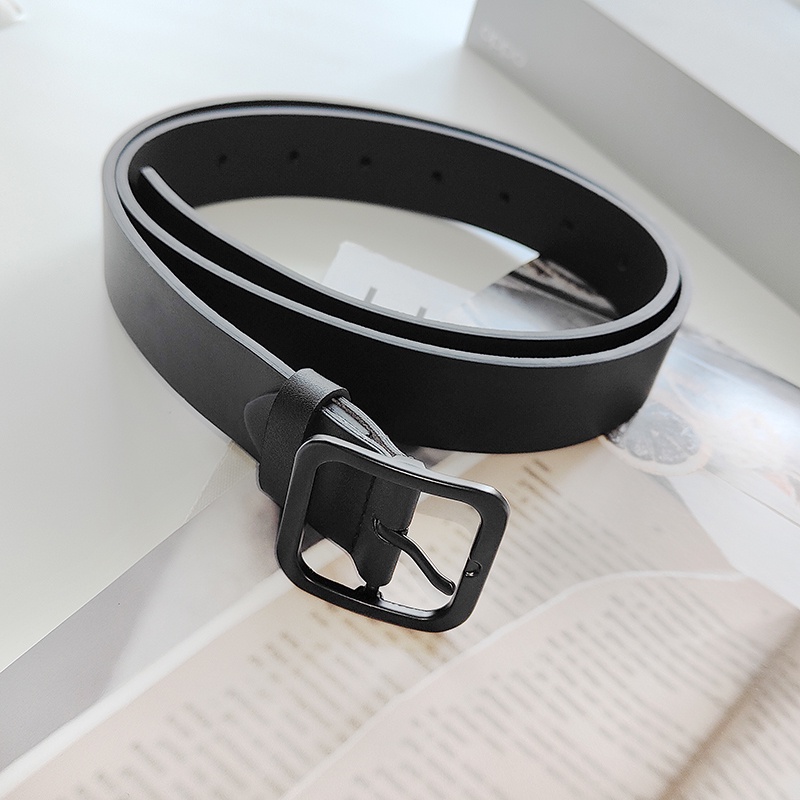 Thắt Lưng Thời Trang Màu Đen Phong Cách Hàn Quốc