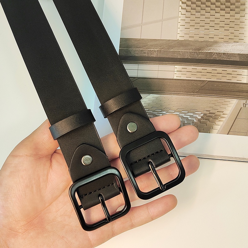 Thắt Lưng Thời Trang Màu Đen Phong Cách Hàn Quốc