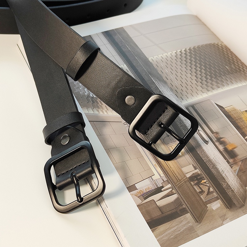 Thắt Lưng Thời Trang Màu Đen Phong Cách Hàn Quốc