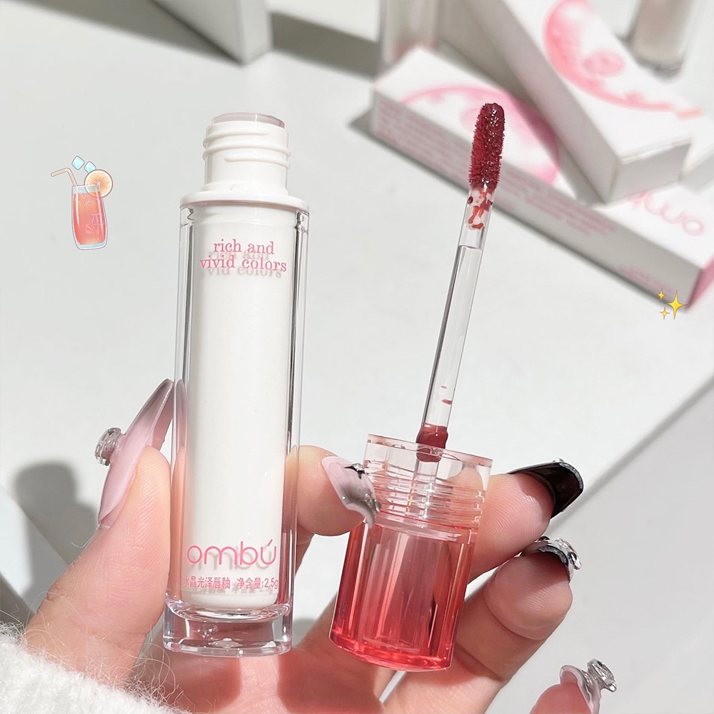 Ombu Son Bóng Dạng Tuýp Pha Lê Dưỡng Ẩm Màu Trắng