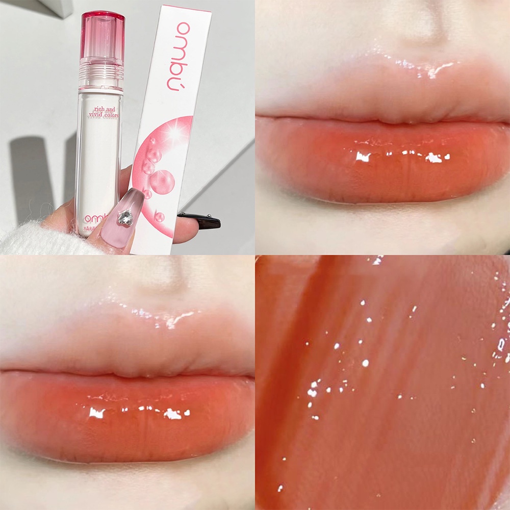 Ombu Son Bóng Dạng Tuýp Pha Lê Dưỡng Ẩm Màu Trắng