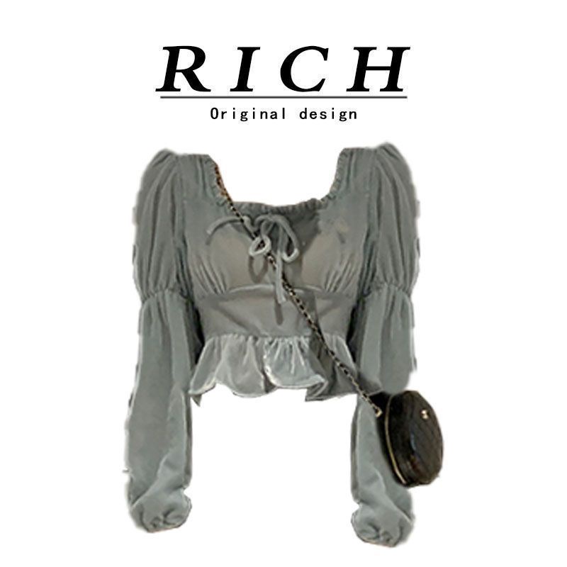 Áo Kiểu Tay Dài Cổ Thuyền Ôm Dáng Phong Cách Phương Tây Thời Trang Cho Nữ