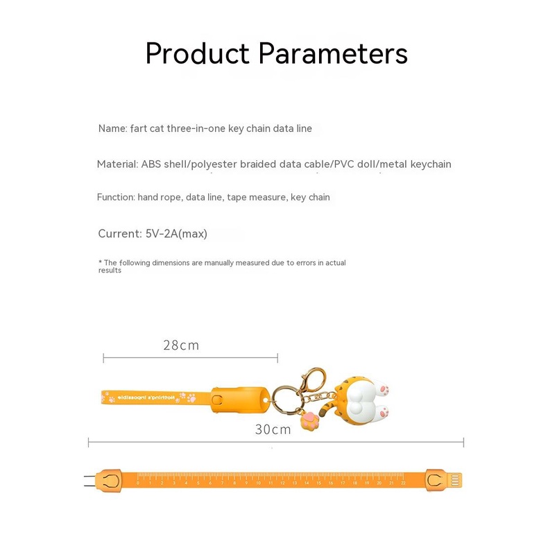 Dây Cáp Sạc 3 Trong 1 Thiết Kế Móc Khóa Hoạt Hình Sáng Tạo Cho apple android