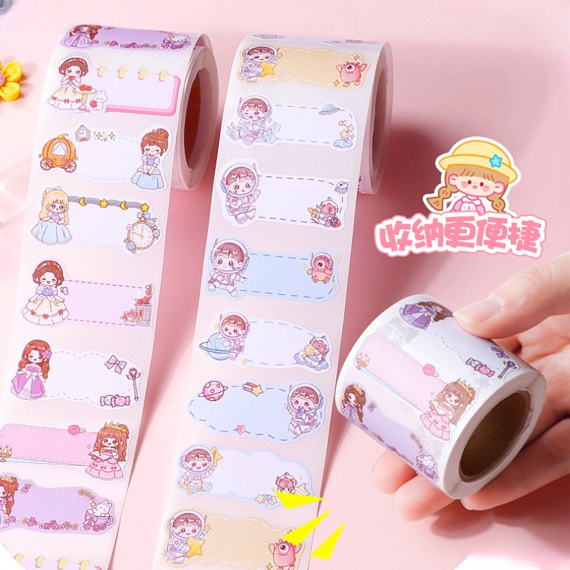 Cuộn 300 Nhãn Dán Ghi Tên Chống Xé Cho Bé