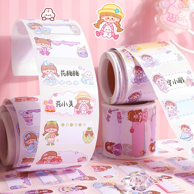 Cuộn 300 Nhãn Dán Ghi Tên Chống Xé Cho Bé