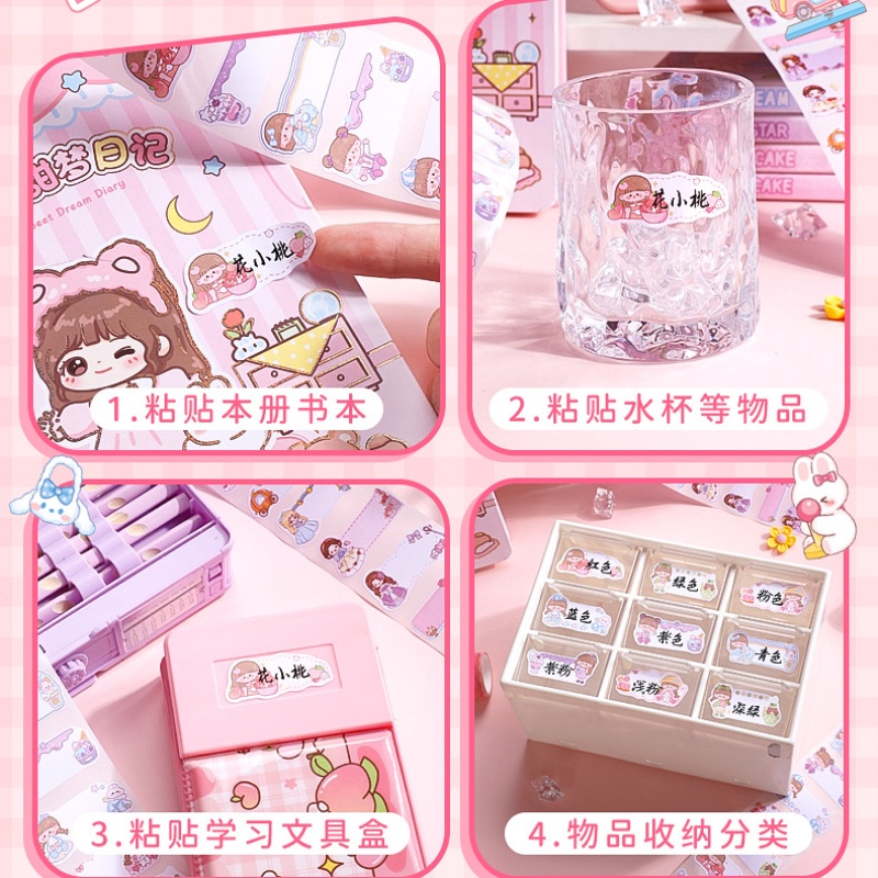 Cuộn 300 Nhãn Dán Ghi Tên Chống Xé Cho Bé