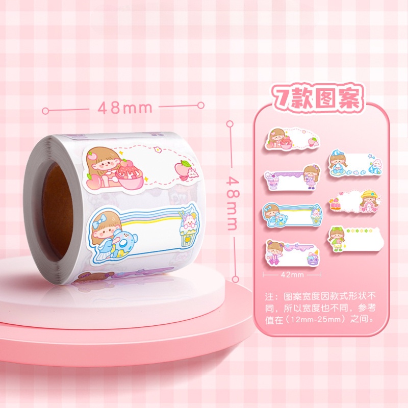 Cuộn 300 Nhãn Dán Ghi Tên Chống Xé Cho Bé