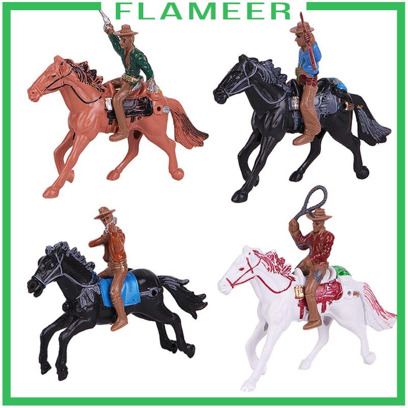 Bộ 8 Mô Hình Cao Bồi Cưỡi Ngựa Phong Cách Phương Tây Cho Bé