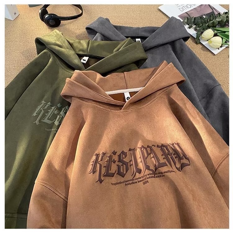 Áo hoodie Tay Dài In Chữ Thời Trang vintage Cho Nam