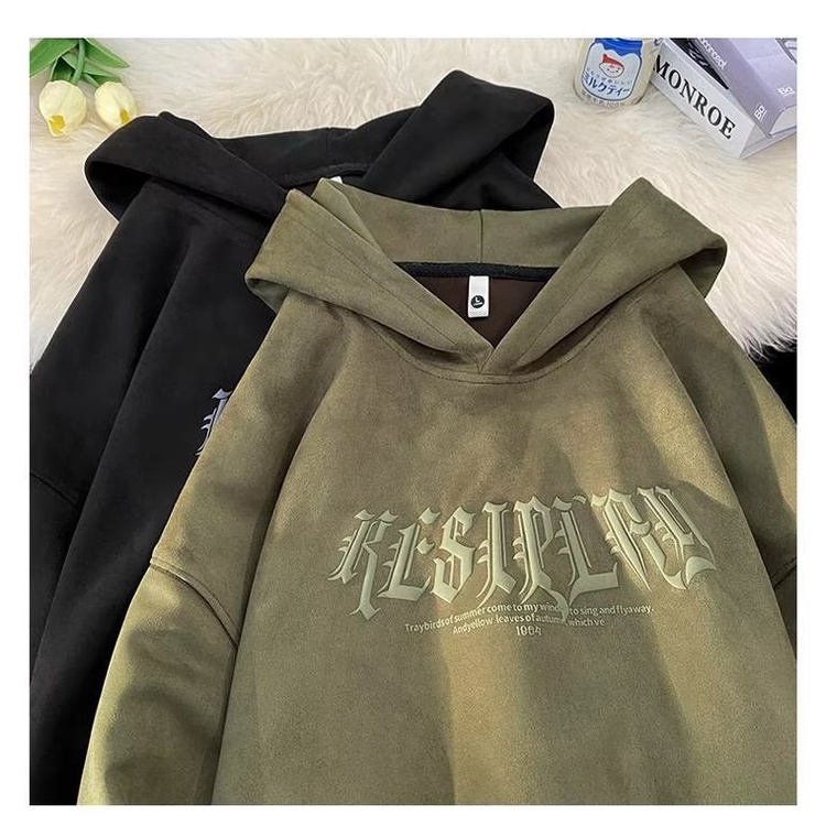 Áo hoodie Tay Dài In Chữ Thời Trang vintage Cho Nam