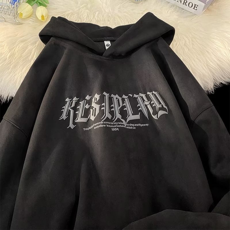 Áo hoodie Tay Dài In Chữ Thời Trang vintage Cho Nam