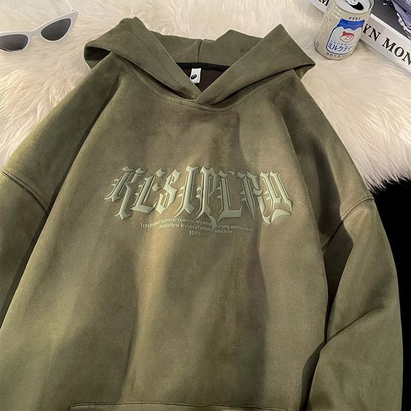 Áo hoodie Tay Dài In Chữ Thời Trang vintage Cho Nam