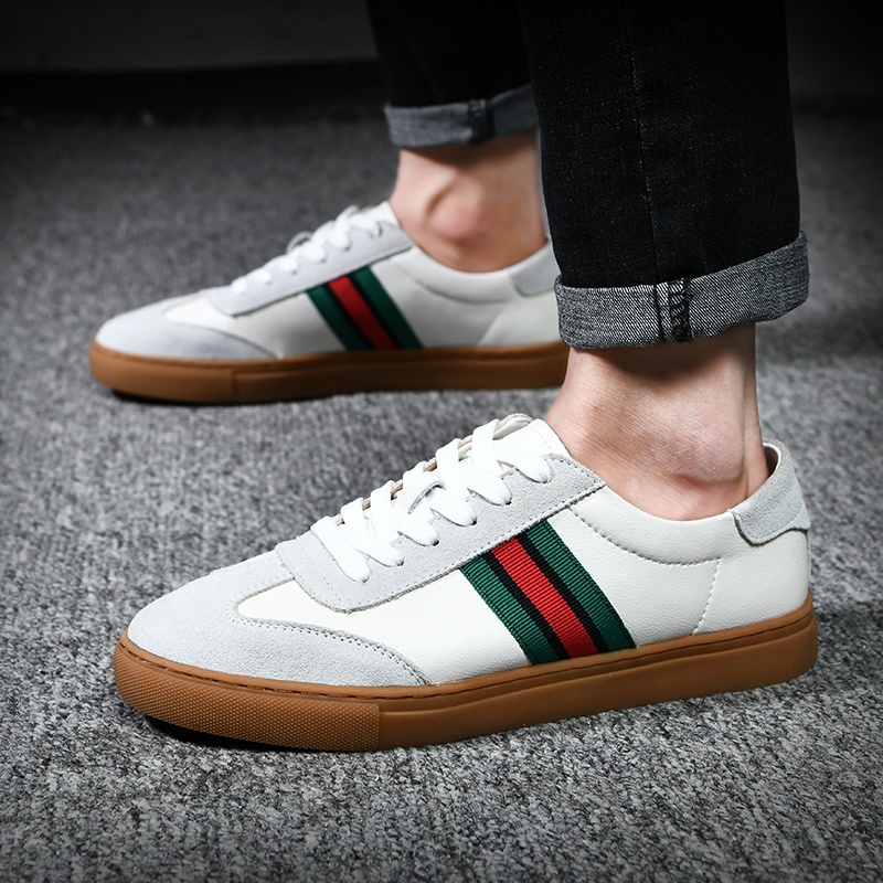 Mới Giày Thể Thao Nam Vải Da Sang Trọng