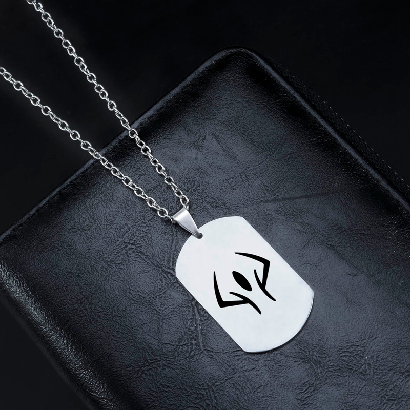 Diamd Vòng cổ Thép Không Gỉ Mặt Hình jujutsu kaisen Phong Cách Quân Đội