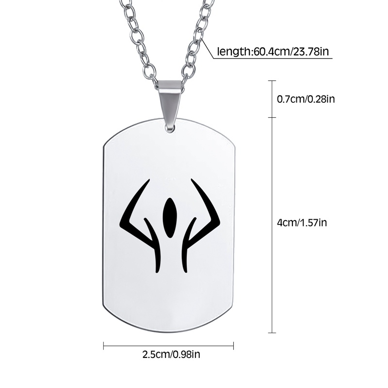 Diamd Vòng cổ Thép Không Gỉ Mặt Hình jujutsu kaisen Phong Cách Quân Đội