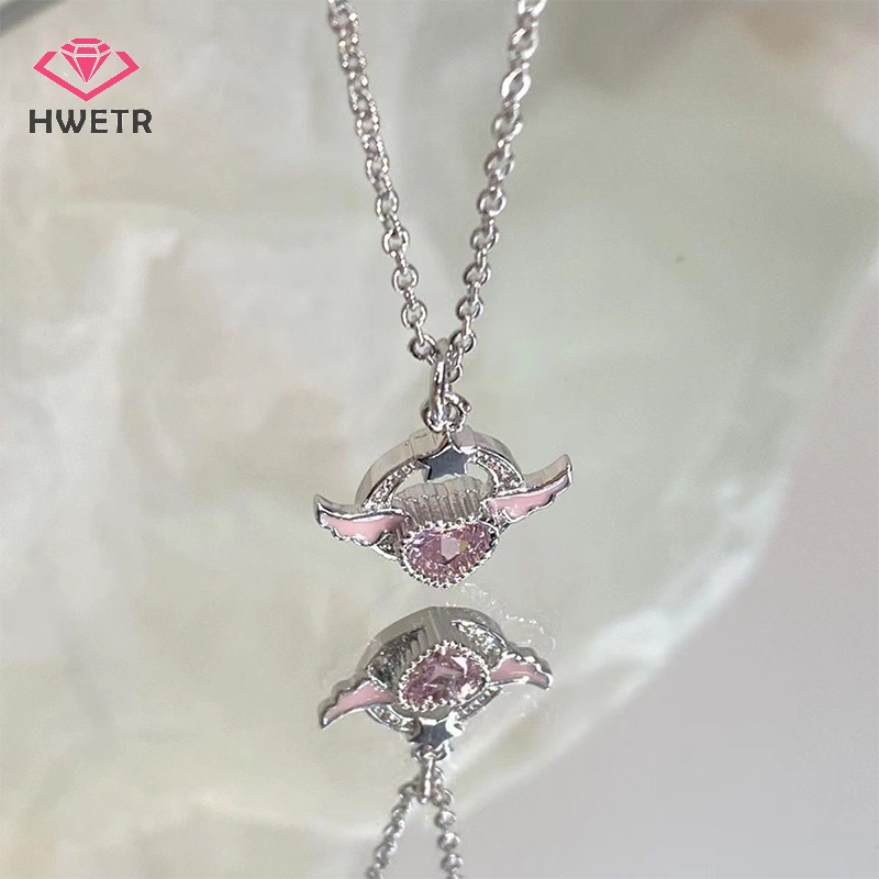 Vòng cổ Mặt Hình Cánh Thiên Thần Bằng Thép Không Gỉ Đính Đá zircon Mới