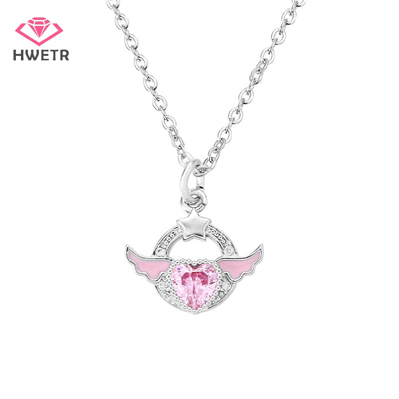 Vòng cổ Mặt Hình Cánh Thiên Thần Bằng Thép Không Gỉ Đính Đá zircon Mới