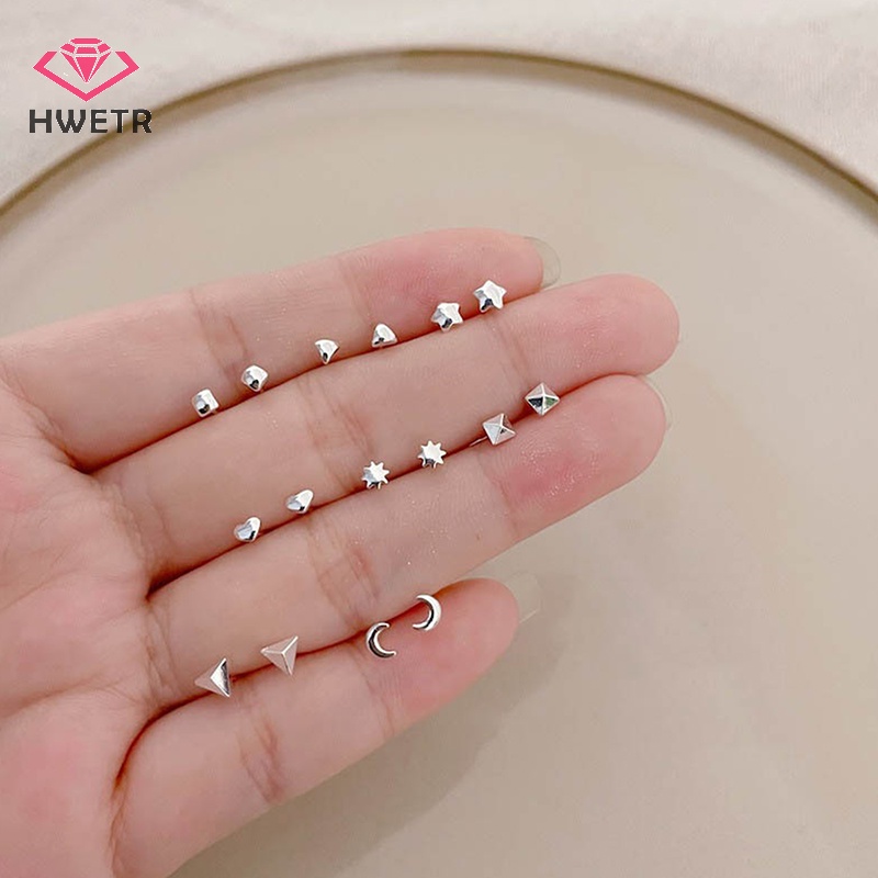Bông Tai Hình Ngôi Sao / Trái Tim / Mặt Trăng mini Đơn Giản Thời Trang Dự Tiệc Cho Nữ Mới