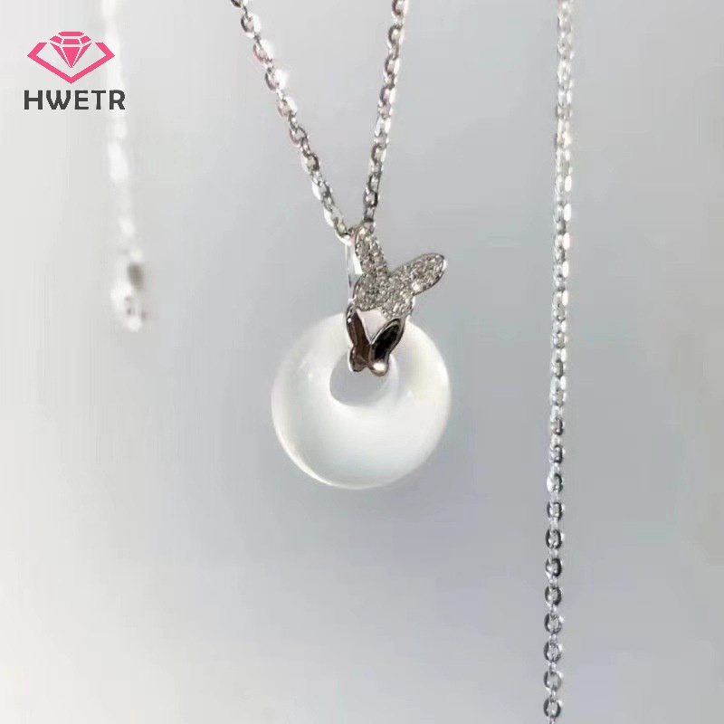Vòng cổ Mặt Hình Bướm Đính Đá Ngọc Lam Phong Cách vintage Cho Nữ Mới