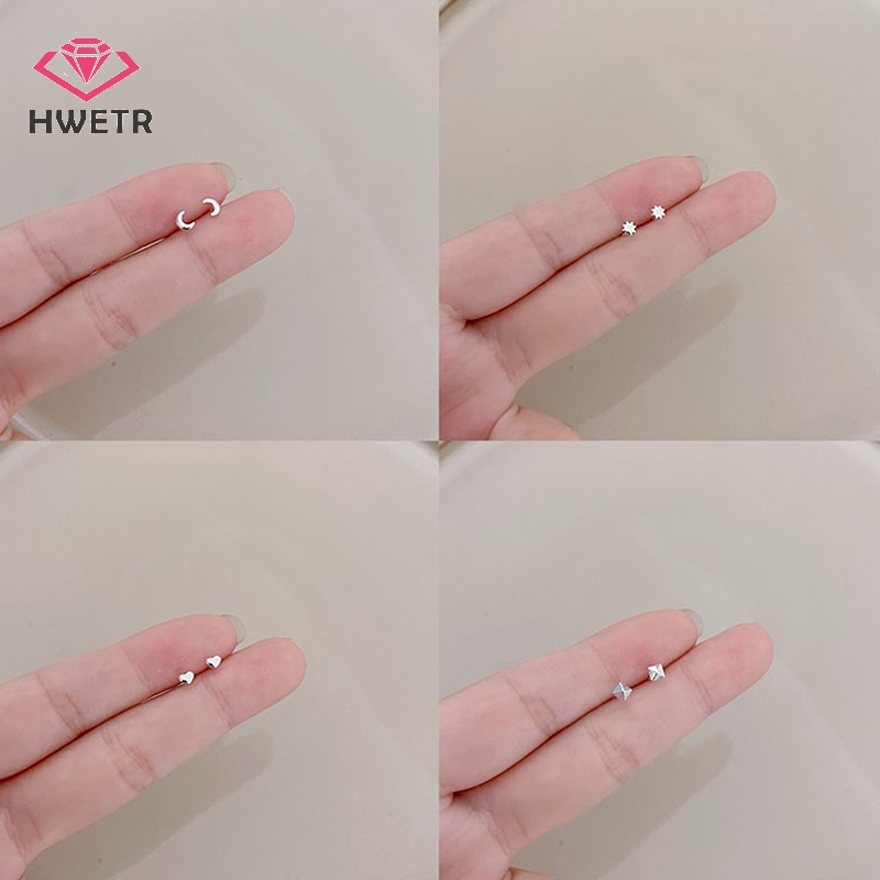 Bông Tai Hình Ngôi Sao / Trái Tim / Mặt Trăng mini Đơn Giản Thời Trang Dự Tiệc Cho Nữ Mới
