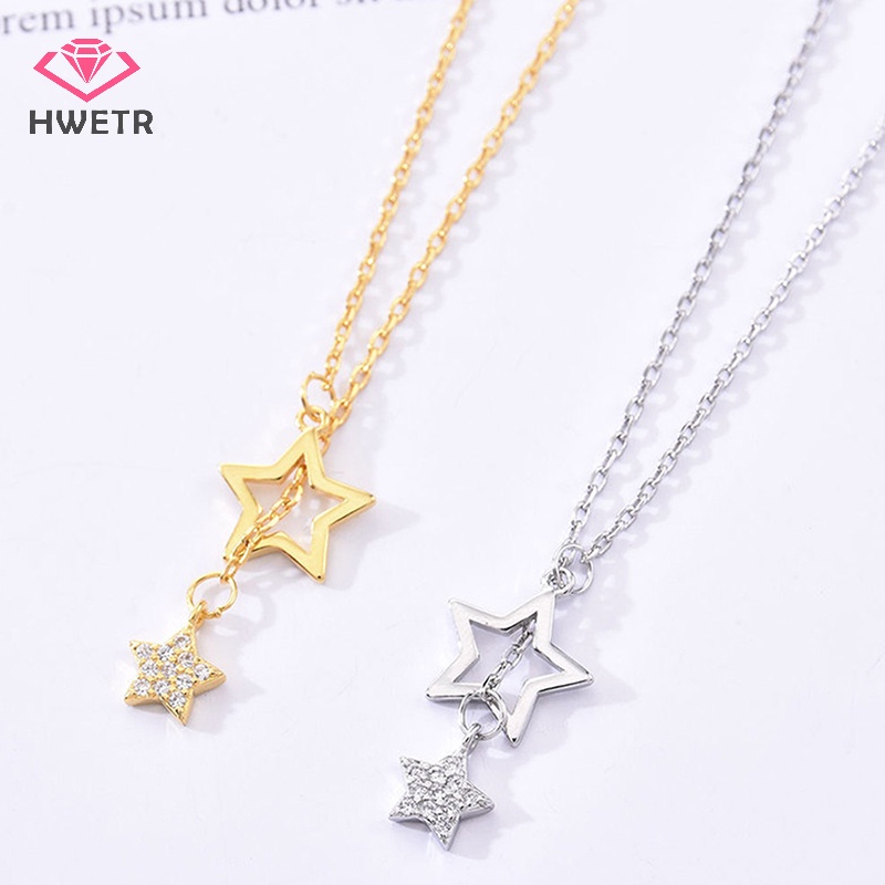 Vòng cổ Hợp Kim Mặt Hình Ngôi Sao Đính Đá zircon Thời Trang Mới