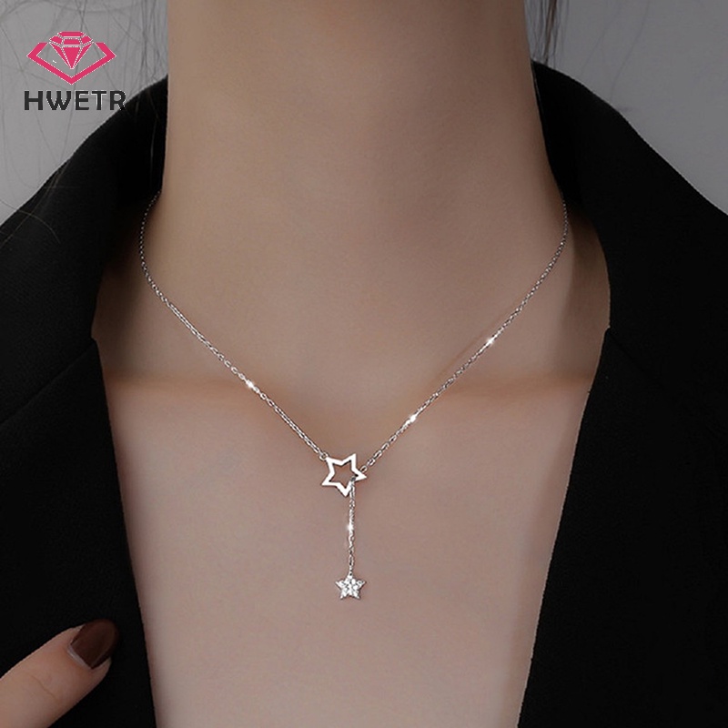 Vòng cổ Hợp Kim Mặt Hình Ngôi Sao Đính Đá zircon Thời Trang Mới