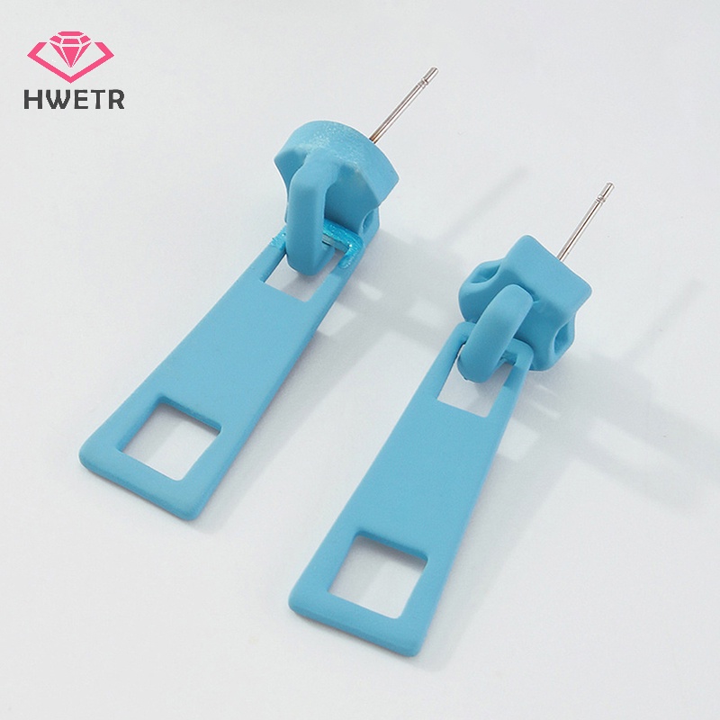 Đôi Khuyên Tai Hình Học Khóa Kéo Thời Trang Cá Tính Dành Cho Nữ Mới