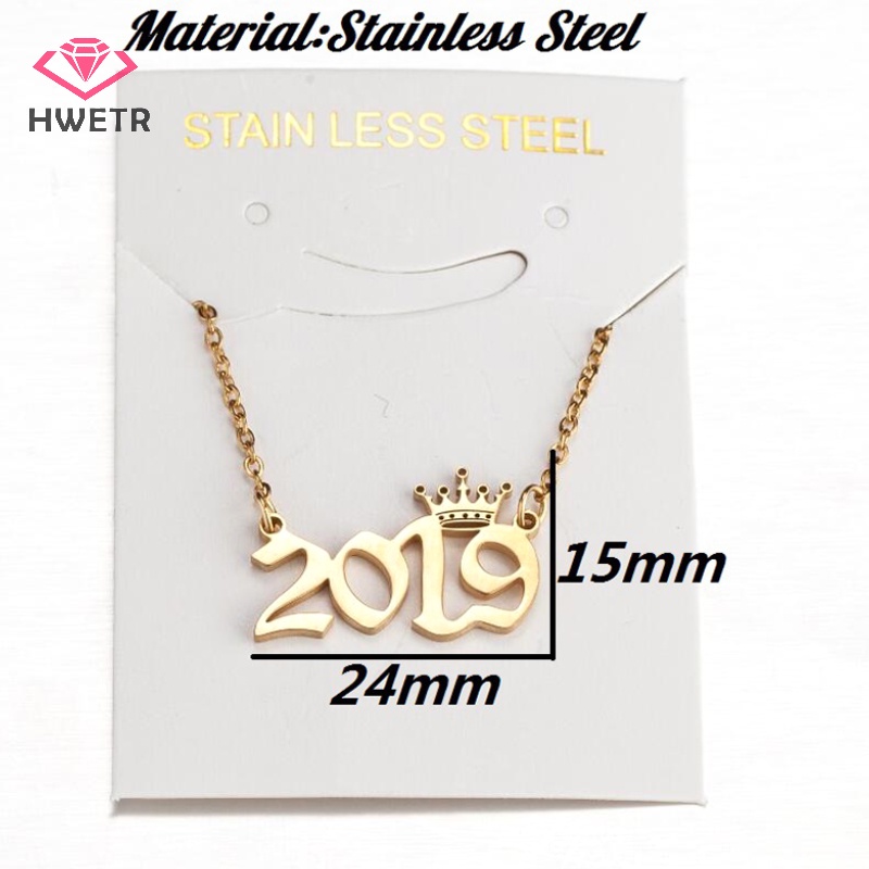 Vòng cổ Mặt Hình Vương Miện Năm Mới 1980 Đến 2019 Dành Cho Nữ