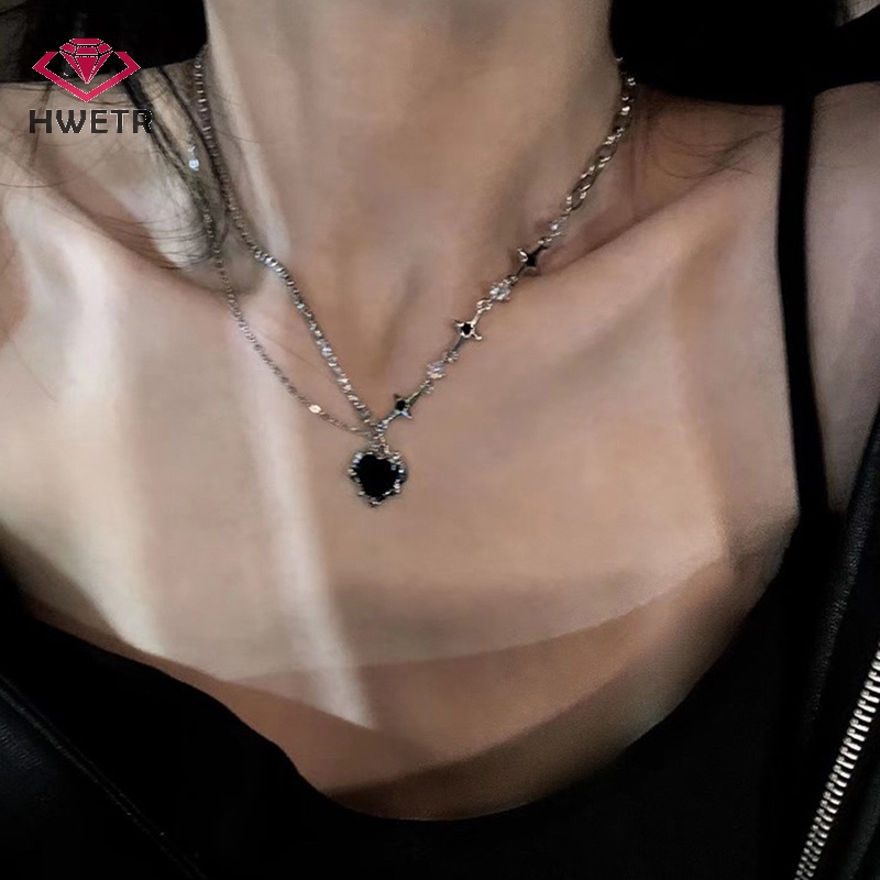 Vòng cổ Mặt Hình Ngôi Sao Đính Đá Thời Trang Hàn Quốc y2k Mới