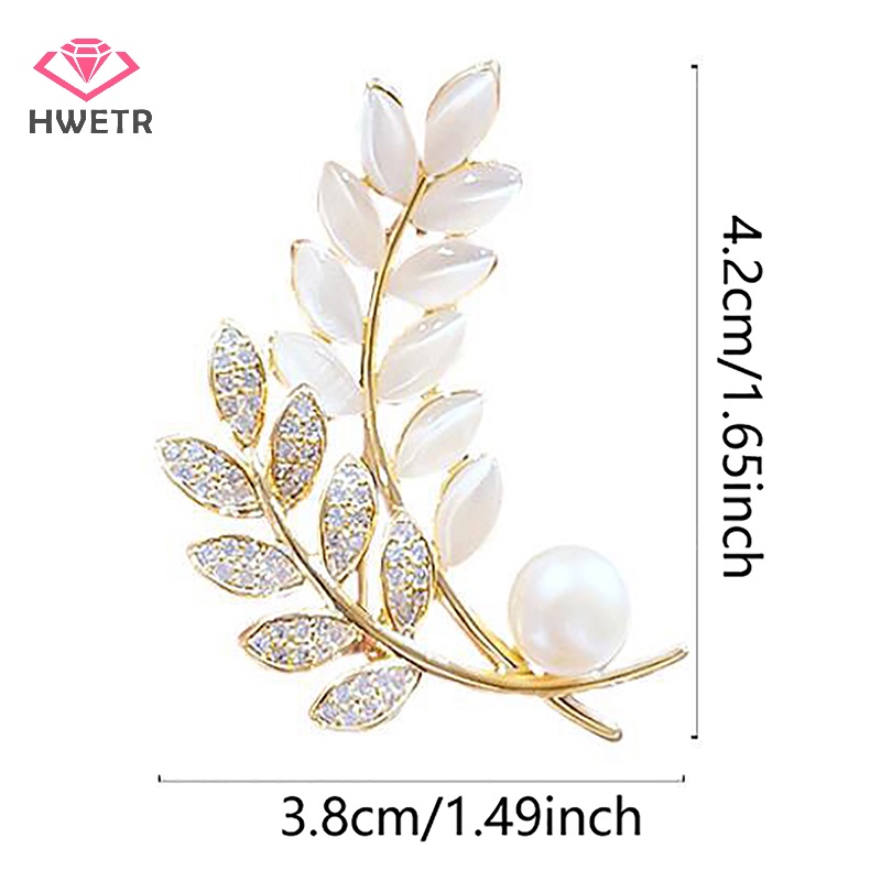 Ghim Cài Áo Vest Hình Lúa Mì Đính Ngọc Trai Chống Ánh Sáng Lấp Lánh Mới