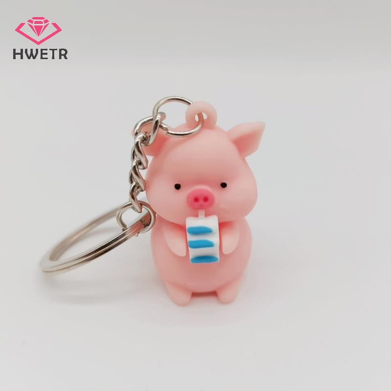 Móc Khóa Hình Heo Con Mặc Áo Mưa Xinh Xắn Mới