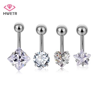 Khuyên Rốn Inox Đính Đá zircon Hình Vuông / Ngôi Sao Mới
