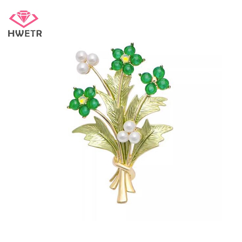 Cài Áo Hình Bó Hoa Đính Đá Phong Cách Âu Mỹ Thời Trang Mới