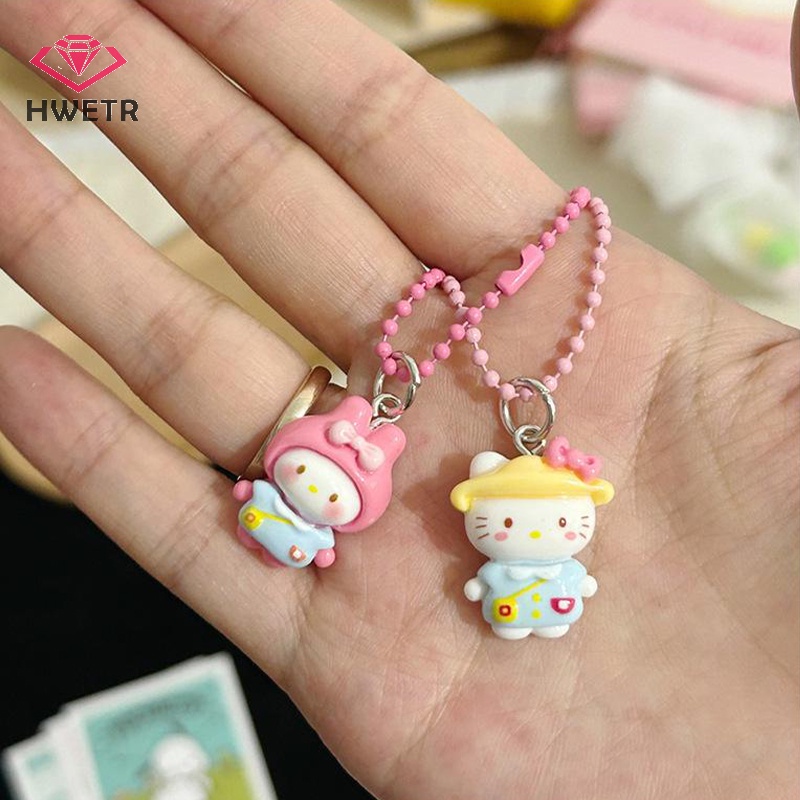 Hwtr sanrio Móc Chìa Khóa Xe Hơi Bằng Nhựa resin Hình kuromi my melody cinnamon Dễ Thương Mới