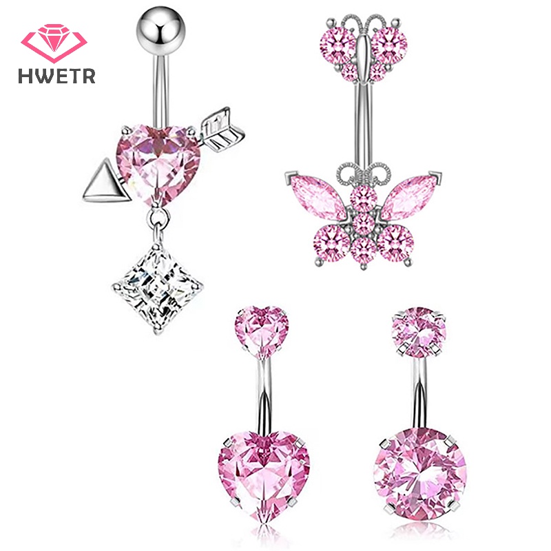 Khuyên Rốn Hình Bướm Đính Đá Chất Liệu Thép Không Gỉ Mới