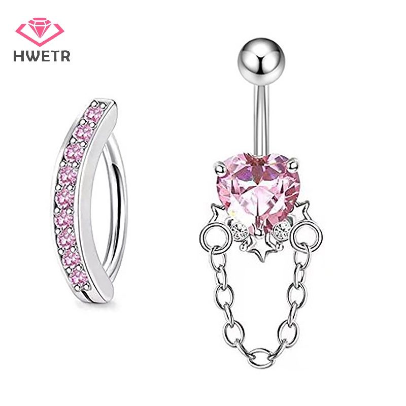 Khuyên Rốn Hình Bướm Đính Đá Chất Liệu Thép Không Gỉ Mới