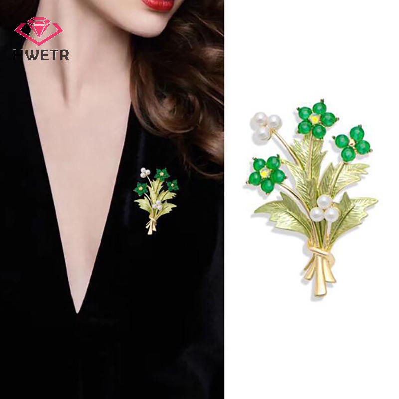 Cài Áo Hình Bó Hoa Đính Đá Phong Cách Âu Mỹ Thời Trang Mới