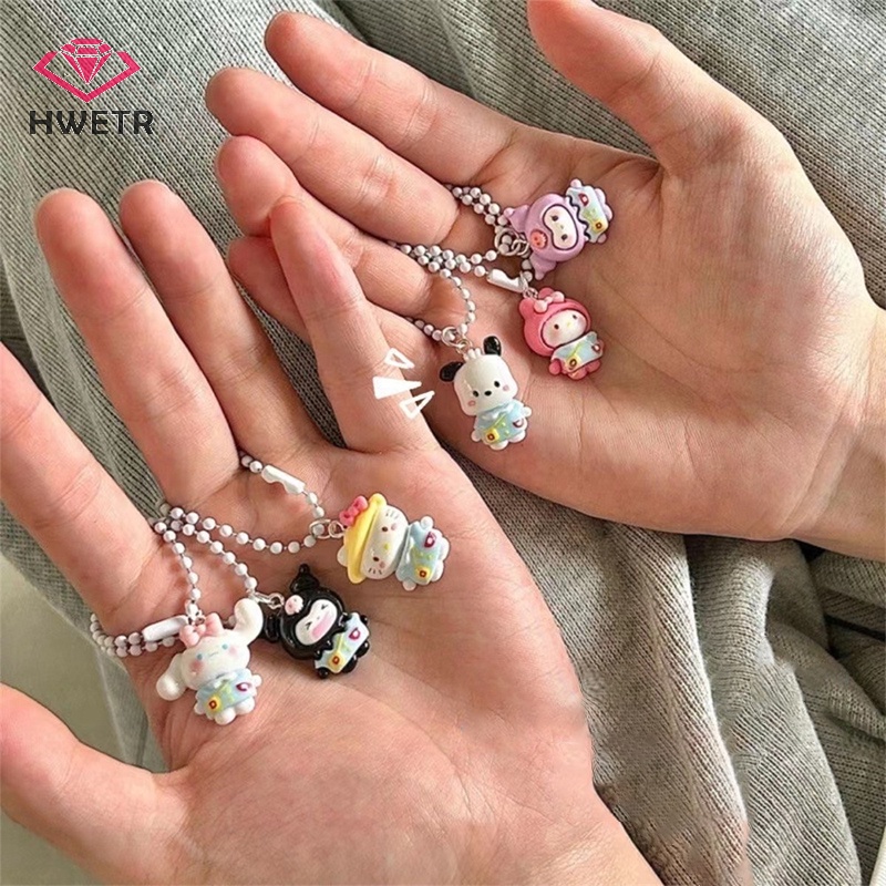 Hwtr sanrio Móc Chìa Khóa Xe Hơi Bằng Nhựa resin Hình kuromi my melody cinnamon Dễ Thương Mới