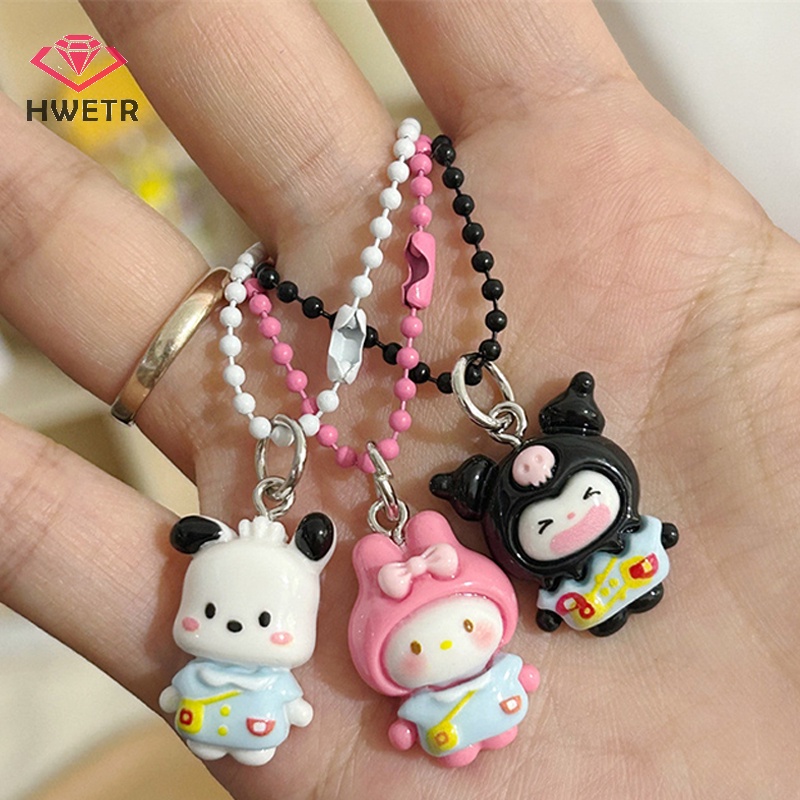 Hwtr sanrio Móc Chìa Khóa Xe Hơi Bằng Nhựa resin Hình kuromi my melody cinnamon Dễ Thương Mới