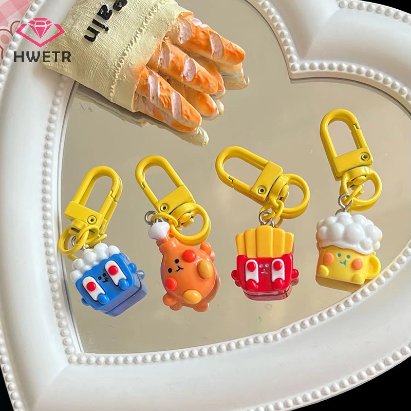 Móc Chìa Khóa Hình Trống Và Tỏi Bằng Nhựa resin Dễ Thương Mới