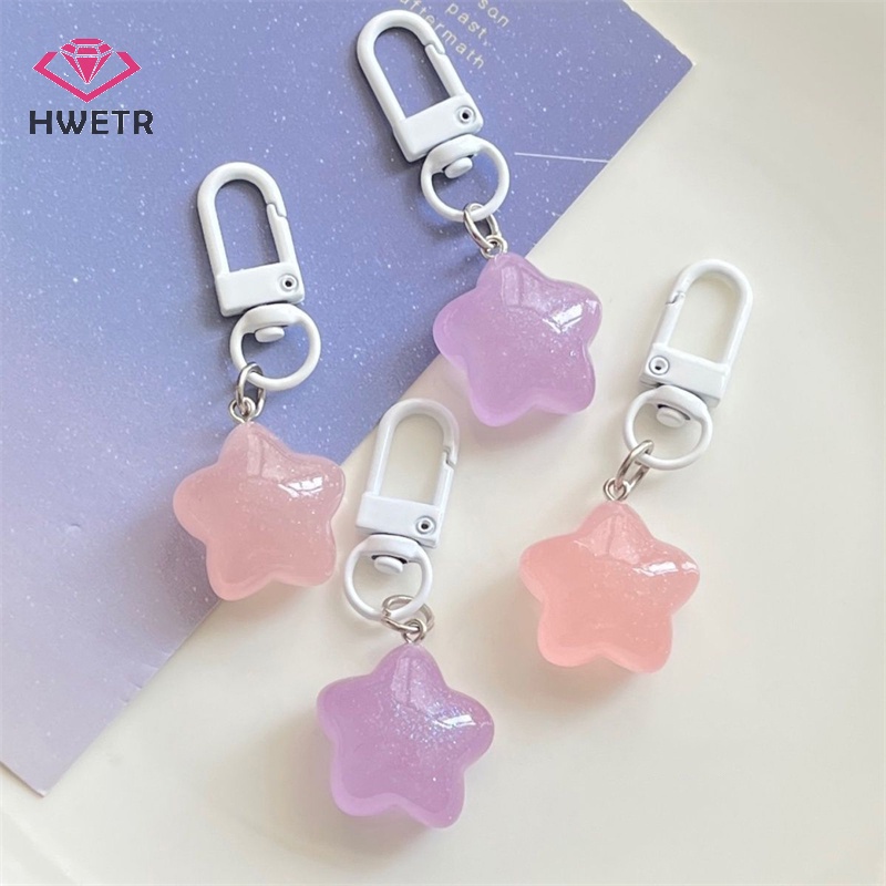 Móc Khóa Hình Ngôi Sao Năm Cánh Bằng Nhựa resin Sáng Tạo Dành Cho Cặp Đôi Mới