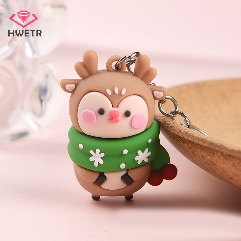 Móc Khóa Hình Ông Già Noel Tuần Lộc Dễ Thương Cho Bé Mới