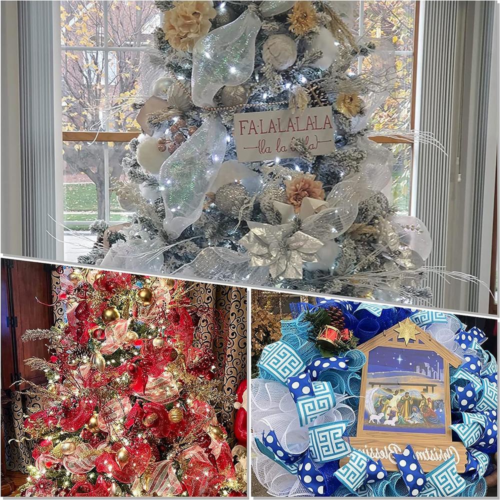 Tấm Vải Lưới pp 26cm * 10 Kích Thước Họa Tiết Sọc Ngang Nhiều Màu Trang Trí Giáng Sinh