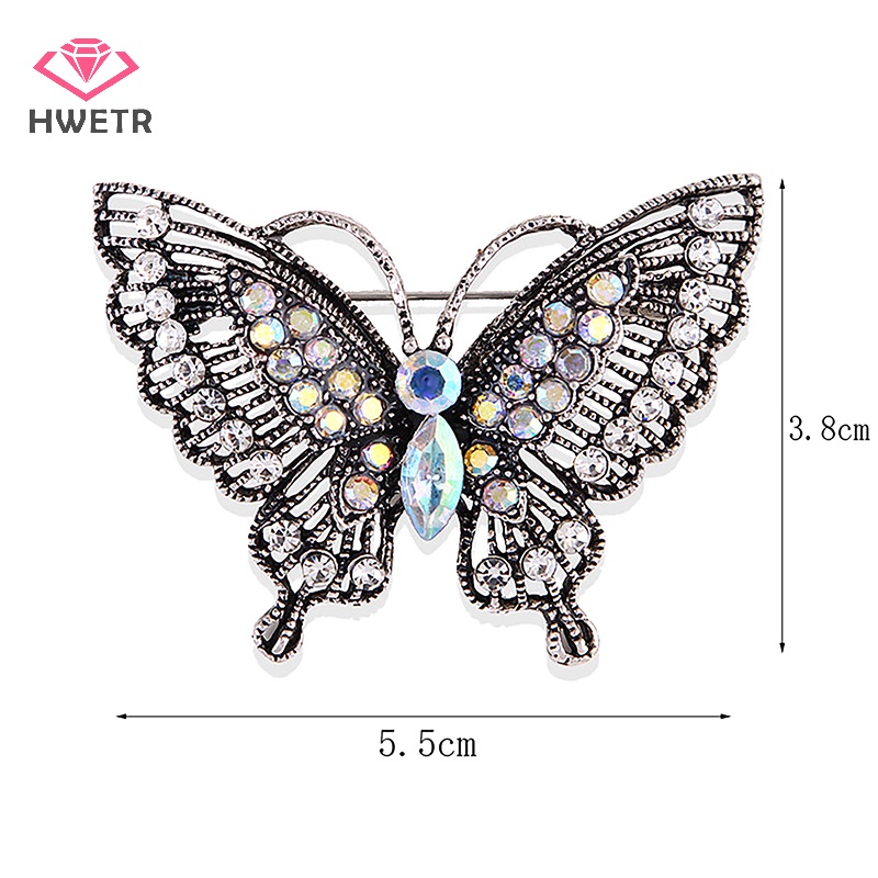 Ghim Cài Áo Hình Bướm Đính Đá Phong Cách vintage Thời Trang Cho Nữ Mới