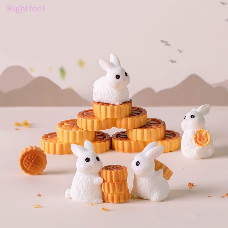 Rightfeel Tượng Thỏ mini Bằng resin Dễ Thương Trang Trí Phong Cảnh Mới