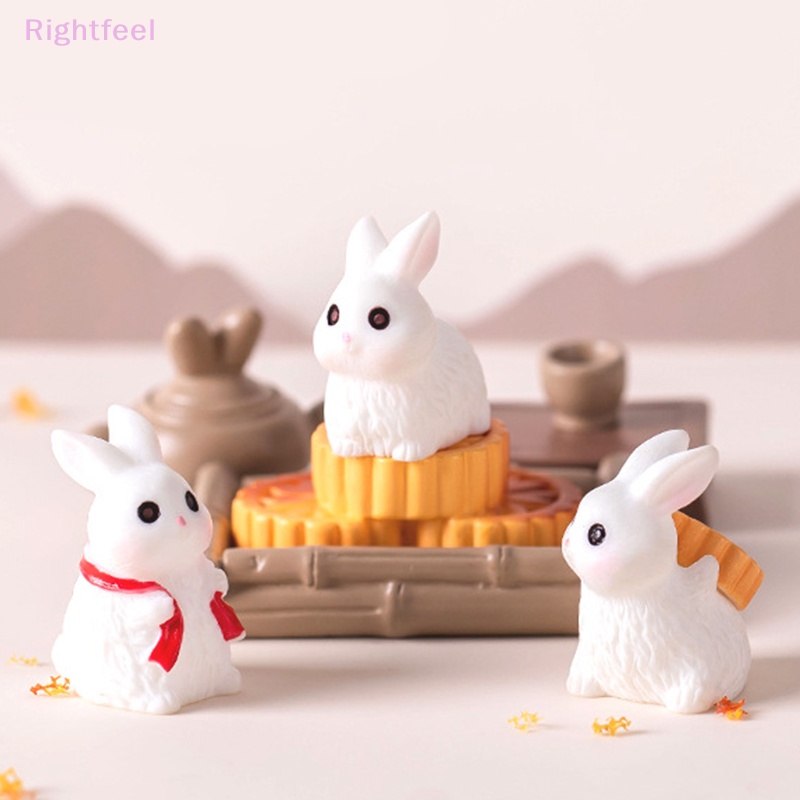 Rightfeel Tượng Thỏ mini Bằng resin Dễ Thương Trang Trí Phong Cảnh Mới