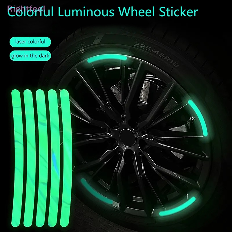 Miếng Dán Trang Trí Bánh Xe Hơi / Xe Máy Họa Tiết Kẻ Sọc Phản Quang An Toàn Mùa Hè 10 / 20 / 40 Mới