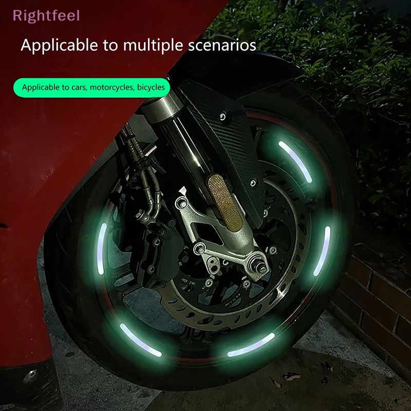 Miếng Dán Trang Trí Bánh Xe Hơi / Xe Máy Họa Tiết Kẻ Sọc Phản Quang An Toàn Mùa Hè 10 / 20 / 40 Mới