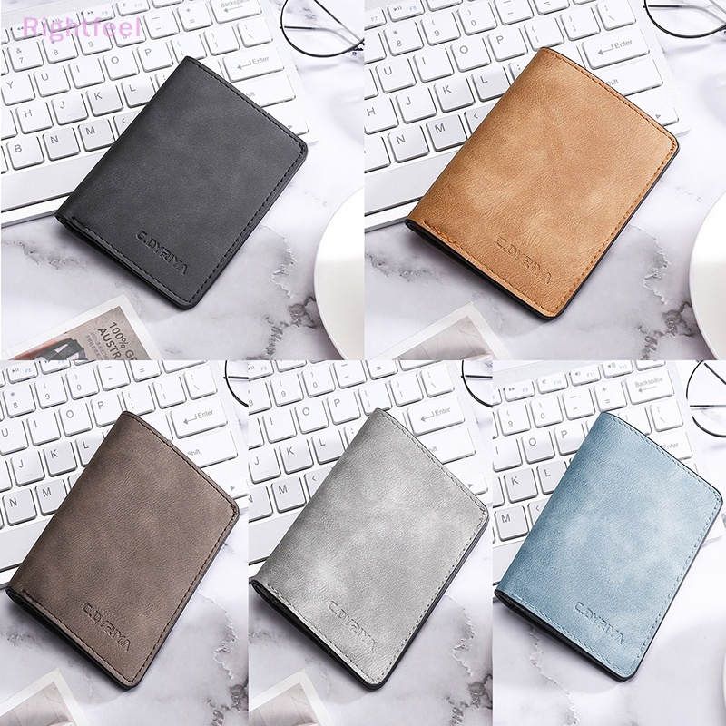 Ví Da pu mini Nhiều Ngăn Đựng Thẻ Gập Lại Được Thời Trang Cho Nam Mới