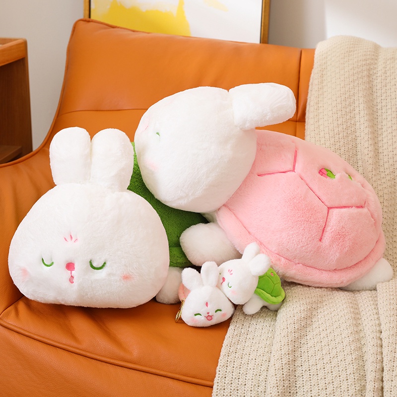 Thú Nhồi Bông Hình Rùa / Thỏ / Gấu teddy 2 Trong 1 Dễ Thương Cho Bé Gái